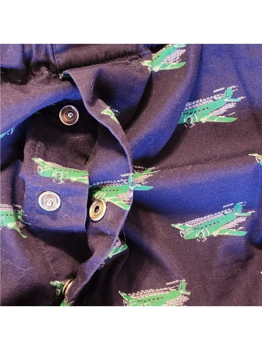 JCrew Men's Size M‎ 100% Cotton PJ Lounge Pants Navy w/Airplane EUC